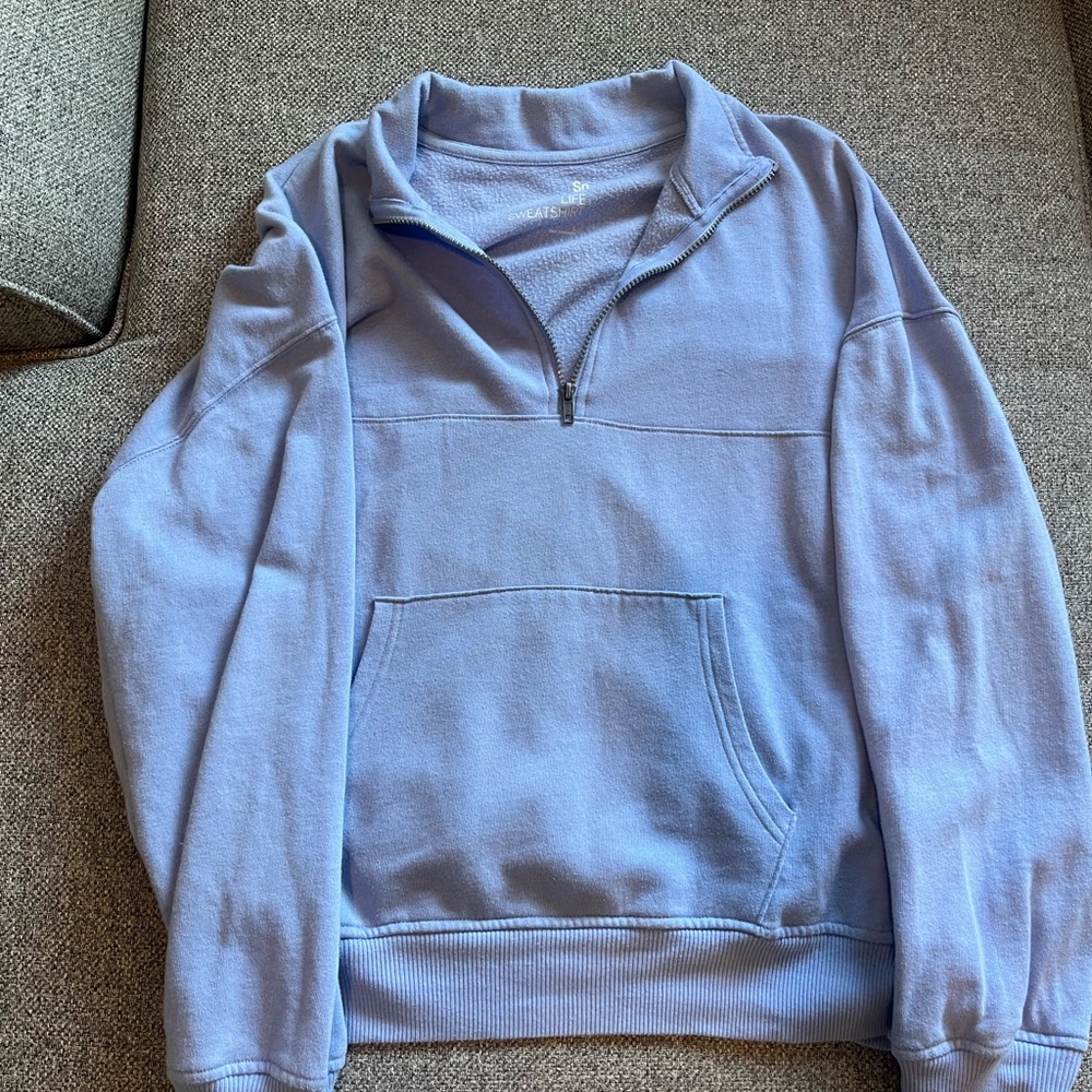 SO Women’s Blue Quarter-Zip Sweater
